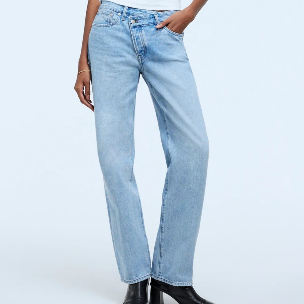 Madewell Light Wash Crossover Straight-Leg Women's Jeans